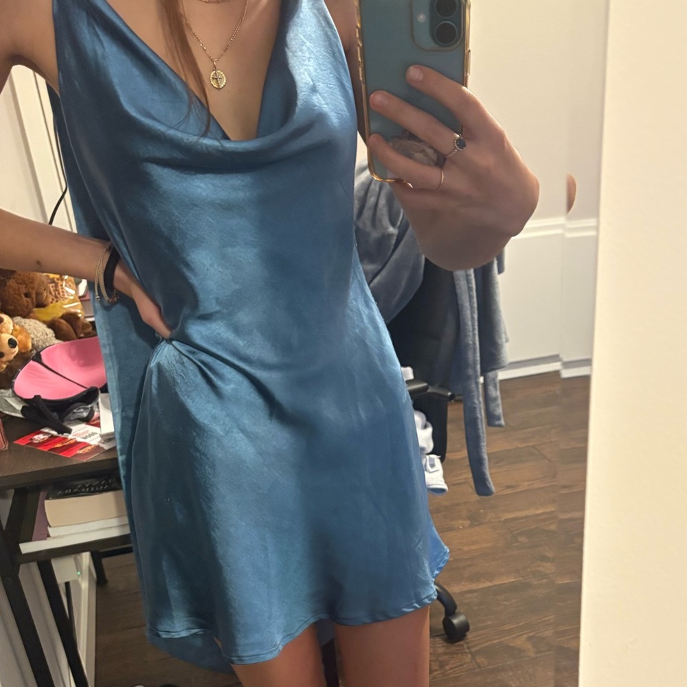 Hello Molly Shimmering Blue Mini Dress